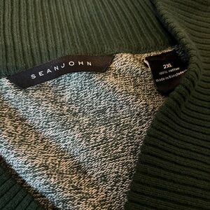 Sean John Forest Green Knit Sweater